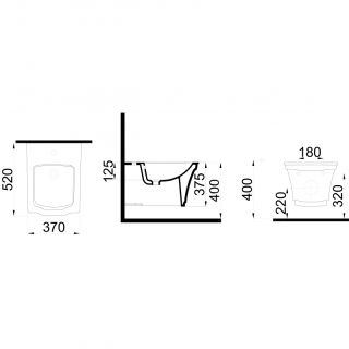 Биде подвесное Boheme Hermitage белый 953
